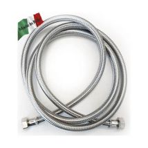 Tubo Carico Lavatrice Lavastoviglie Cm 100 3/4 Ff Trecciato Inox Made In Italy.