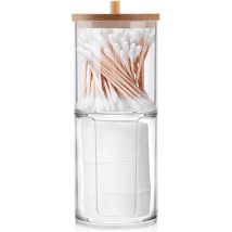 Modou - Cotton Swab Dispenser, Transparent Cotton Swab Holder, Cotton Swab Box, Cotton Swab Dispenser For Bathroom Makeup