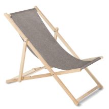 Chaise longue en bois de hêtre – gris mélangé – Salon de jardin – Nombre de place(s), Matières, Longueur de la table, Forme, Hauteur