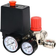 Ousudela - Druckschalter Luftkompressor Druckregler Kompressor Mit Manometer Schalter Luftkompressor Steuerventil