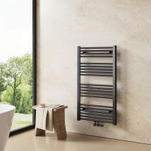 Heilmetz - Sèche-serviettes De Plomberie, Radiateur Porte-serviettes 100 X 50 Cm Anthracite 427w Seche Serviette Eau Chaude