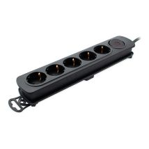 Tm Electron - Tmuad205bk - Base Múltiple De 5 Tomas Con Interruptor, Color Negro