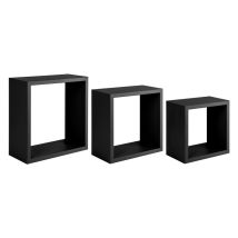 Sanitec - Kubischer 3er Set Wandregal Mod. Incubo Farbe Schwarz
