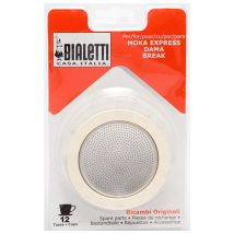 Webmarketpoint – 12 Cup Washer/Filter Set – Compatible with Moka Express, Dama – Includes 3 Washers, 1 Filter