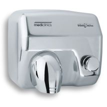 Mediclinics - Asciugamani Elettrico Aria Calda A Pulsante In Acciaio Lucido Saniflow E05c