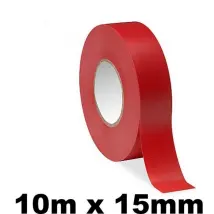 Avb - 10 Rolls Of Scotch Insulation For Electricians - 10 Meter Tapes - Red