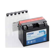 Exide - Batería Tudor Ytz14-bs Para Moto Agm Hermética