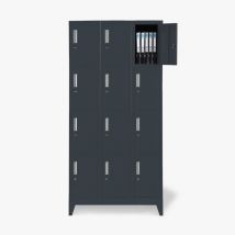 Armadietto Con 12 Scomparti In Metallo 90x45 H190 Per Spogliatoio Con Serratura Krakatoa