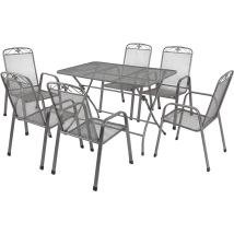 Mwh Garten-essgruppe Caffe Latte Metall 6 Personen Tisch & Stuhl Set