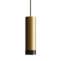 Tubotto Lampe À Suspension Led Design En Aluminium Anodisé Or Et Noir 8w 2700k 625 Lumens Diamètre 4,5 Cm Hauteur Totale 310 Cm Ip40
