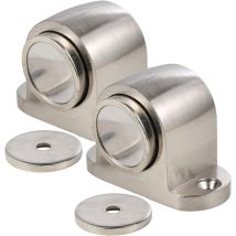 Magnetischer Türstopper Aus Aluminiumlegierung Mit Schraubverschluss, Bodenmontagehalterung, Gebürstete Oberfläche (2er-pack)
