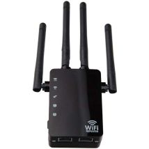 Drahtloser Wlan-signalverstärker Dualband-repeater 1200m Hochleistungsrouter 2,4 Und 5g (schwarz, 90x173x70mm)