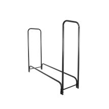 Hmfr-05 Armario De Madera De Acero Negro 150x36x120cm, Rejilla Para Leña, Almacén De Troncos - Bc-elec