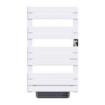 Asciugasalviette Elettrico Senza Fluido Con Ventola 500w+1000w H.108,4xw60cm Bestherm Hanae Bianco