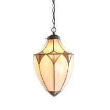 Lampada A Sospensione Art Déco Brooklyn Vetro Ghianda E27