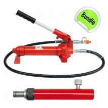 Tooltraders - Handpumpe Hydraulik Richtsatz Druck Zylinder Presse Hydraulikzylinder 4 Tonnen