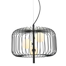 Daren - Lámpara Colgante Moderna Negra 3 Luces Con Pantalla Negra Y Blanca, G9 - Italux
