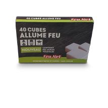Feu Net - Cubes Allume-feu - 40 Unités - Enrichi En Huiles Végétales - Allumage Facile Et Rapide Sans Odeur - Voir Photos Pour Détails