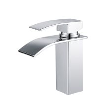 Homelody - Grifo De Baño Cascada, Mezclador De Lavabo En Acero Inoxidable Cromado, Grifo De Lavabo De Dos Vías, Diseño Moderno