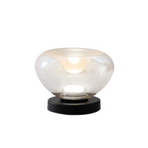 Fabas - Lampe De Table Brena - Cognac Luce - Led 11w Dimmable Tactile - Verre Borosilicate Concave Cognac