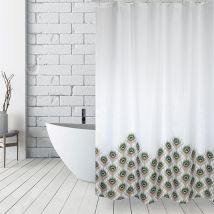 Tenda Per Doccia In Tessuto Poliestere Peacock- Cm 180x200- Spire- Pezzi 1
