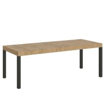 Table Extensible 180/440x90 Cm Everyday Premium Chêne Naturel Avec Pieds Anthracite