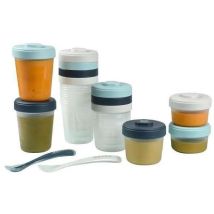 Beaba Pack 1er Repas, Portion Clip De Conservation 2x90ml + 4x150ml + 6x250ml + 2 Cuill 1ere Age, Storm