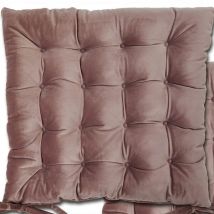 Le Chateau Velvet Seat Pad – 40cm x 40cm – 100% Polyester – Heather