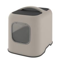 Lettiera per gatti grande a due pezzi bianca e beige – Rotho