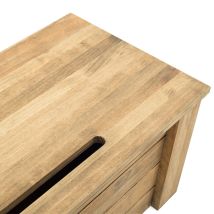 Ds Muebles - Baúl Rustico Pequeño Eco Con Tapa 40x80x36cm En Madera Maciza De Pino Acabado Vintage