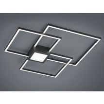 Trio Lighting - Große Led Deckenleuchte Hydra Dimmbar & Extra Flach, Anthrazit, Breite 65cm