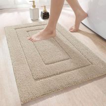 Rutschfeste Badematte, Weiche Mikrofaser-badematte, Saugfähig, Maschinenwaschbar, Extra Dicke Duschmatte Fürs Badezimmer, 40 X 60 Cm, Beige