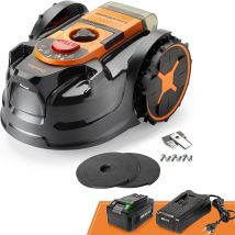 Lawnmaster Ocumow Robot Tagliaerba Senza Filo Perimetrale Fino A 250 M², Navigazione Visiva, Taglio Sistematico Con Percorsi Paralleli, Rilevamento 