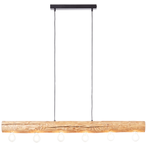 Trabo Pendelleuchte 6flg Eiche Geölt 6x A60, E27, 25w, Geeignet Für Normallampen (nicht Enthalten) - Brilliant