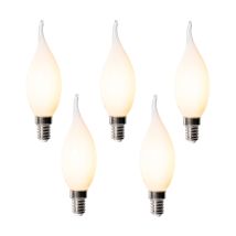 Luedd Set Di 5 Lampadine Led E14 Dimmerabili Bxs35 Opale 4w 450 Lm 2200k