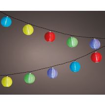 Guirnalda de luces solares multicolor de nailon – 450 cm – Ideal para exteriores e interiores – Decoración festiva