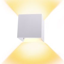 Led Wandlampen, 12w Aluminium Wandbeleuchtung Innen, Einstellbarer Lichtstrahl, Quadratische Lampe Für Wohnzimmer Schlafzimmer (weiß, Warmweiß)
