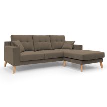 Danish Sofá Rinconero Moderno Reversible De Tela Suave E Impermeable 237 Cm Marrón