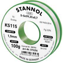 Stannol - Ks115 Lötzinn, Bleifrei Spule Sn99,3cu0,7 Rom1 100 G 1.5 Mm