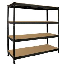 Monster Racking - Scaffale Q-rax Con 4 Ripiani In Acciaio Senza Bulloni Nero 160cm X 60cm X 160cm