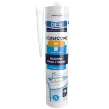 GEB Sanitärsilikon Gebsicone W 310ml Thixotropische Paste schimmelresistent temperaturbeständig -40°C bis +100°C