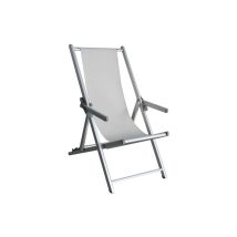 Cosma - Tumbona Con Reposabrazos De Aluminio Y Tela Blanco Mod. Mare