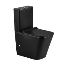 Inodoro Cerámica Pisa Cisterna Baja Negro Mate