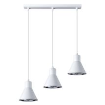 LEDBOX – Tazila 3 Pendant Lamp – Classic White Ceiling Light – Steel – 45x14x120 cm – IP20