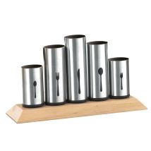 Pipes - Portaposate Pipes Con 5 Supporti Non Regolabili In Acciaio Inox, Per Rispettivamente 12 Coltelli, Forchette, Cucchiai, Cucchiaini E Forchette 