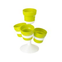 Fioriera VIGAR con 4 Portavasi 27x36,5cm – Plastica resistente – Ideale per giardini, terrazzi e balconi