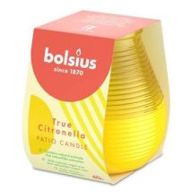 Bolsius Citronella Kerze – Brenndauer 40 Stunden – Durchmesser 9,1 cm – Höhe 9,4 cm – Veganes Wachs – Gelb