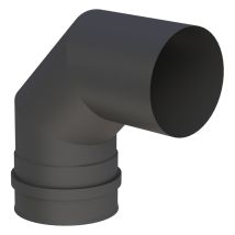 Pellet-line Winkel 90° Mit Fu-muffe Inkl. Dichtung (geräteanschluss) Edelstahl Schwarz Ø 100 Mm - Jeremias