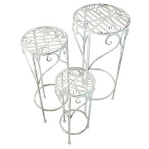 Set 3 Hocker In Stahl Im Freien Gartenfarbe Im Freien