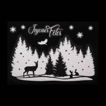Deco In Vetro Con Paesaggio Glitterato 29 X 40 Cm - Feeric Lights & Christmas